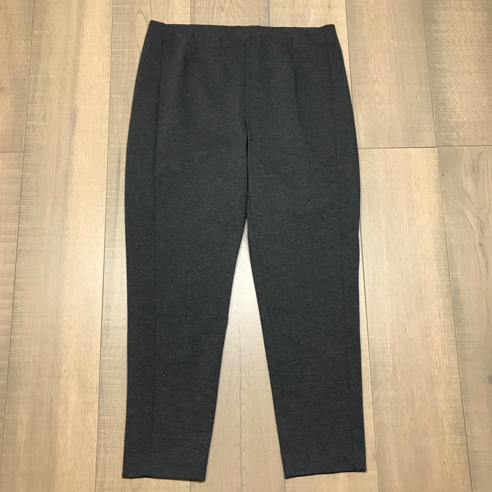 J. Jill Pants Womens Size 1X Gray Ponte Slim Leg Pull On Elastic Stretch Office